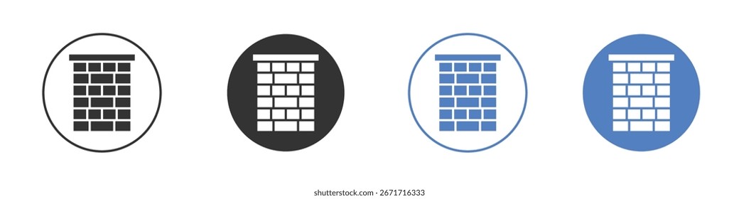 Colección de icono de chimenea para App en colores negro y azul