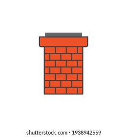 chimney icon in color icon, isolated on white background 