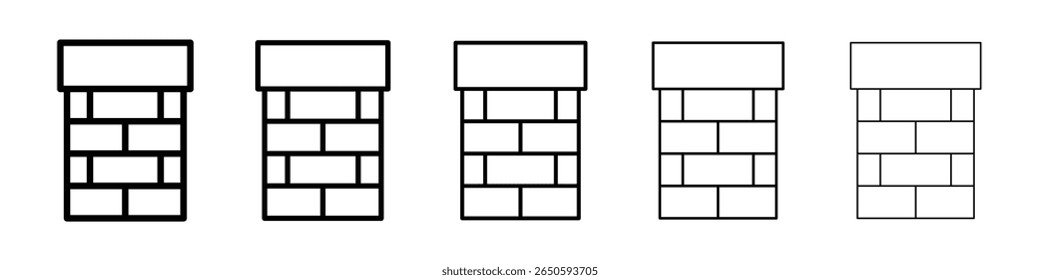 Chimney icon graphic set. trendy stroke line style