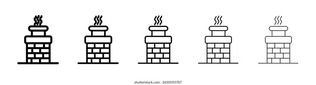 Chimney icon graphic set. trendy stroke line style