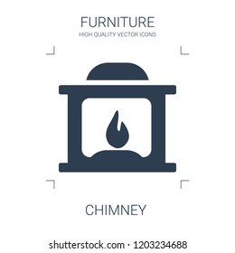 chimney icon. high quality filled chimney icon on white background. from furniture collection flat trendy vector chimney symbol. use for web and mobile