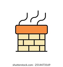 Chimney icon isolated on a white background. Vector illustration.