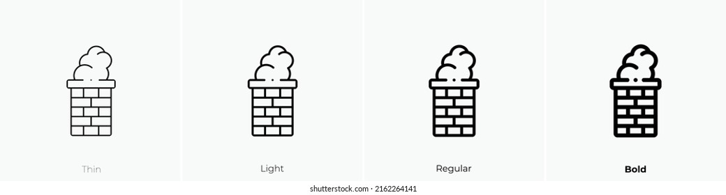 chimney icon. Linear style sign isolated on white background. Vector illustration.