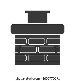 Chimney icon made of bricks in vector