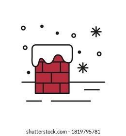 С Weihnachtsmütze auf weißem Hintergrund. Vektorgrafik.
