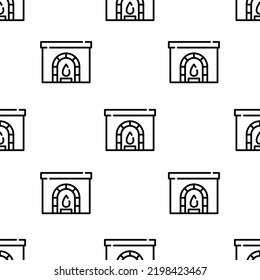 chimney icon pattern. Seamless chimney pattern on white background.