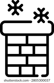 A chimney icon representing the classic symbol of Christmas and winter holidays. It can be used in various applications related to festive decor, greeting cards, and seasonal promotions.