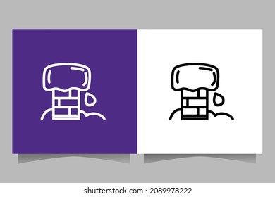 chimney icon .Sign Christmas element. Outline vector collection.