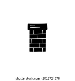 chimney icon in solid black flat shape glyph icon, isolated on white background 