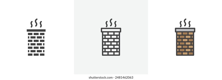 Chimney icon symbol collection on white background.