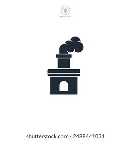 Chimney Icon symbol vector illustration isolated on white background
