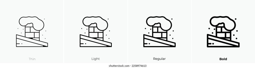 chimney icon. Thin, Light Regular And Bold style design isolated on white background
