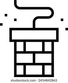 chimney icon. Thin linear style design isolated on white background