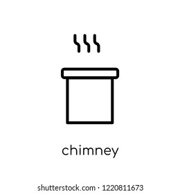 chimney icon. Trendy modern flat linear vector chimney icon on white background from thin line collection, outline vector illustration
