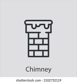 icono del vector del ícono de la chimenea.Icono del vector editable.Signo del estilo lineal para el uso del diseño web y aplicaciones móviles,logotipo.Ilustración del símbolo.Gráficos vectoriales de píxeles - Vector