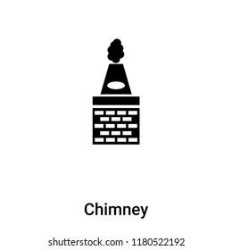 Chimney icon vector isolated on white background, logo concept of Chimney sign on transparent background, filled black symbol