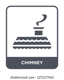 chimney icon vector on white background, chimney trendy filled icons from Furniture and household collection, chimney simple element illustration