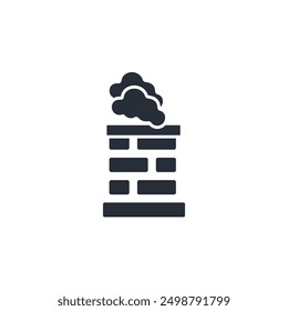 Chimney icon. vector.Editable stroke.linear style sign for use web design,logo.Symbol illustration.