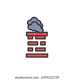 Chimney icon. vector.Editable stroke.linear style sign for use web design,logo.Symbol illustration.