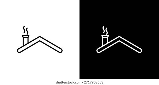 Iconos de la chimenea Vector blanco y negro, conjunto de iconos de línea.