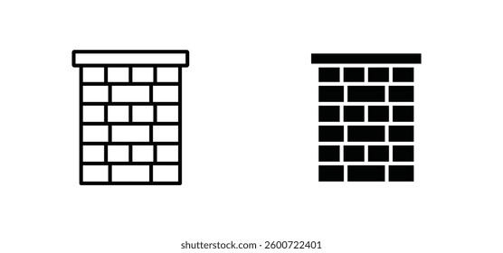 Chimney icons set for apps and web ui designs. simple isolated graphics.