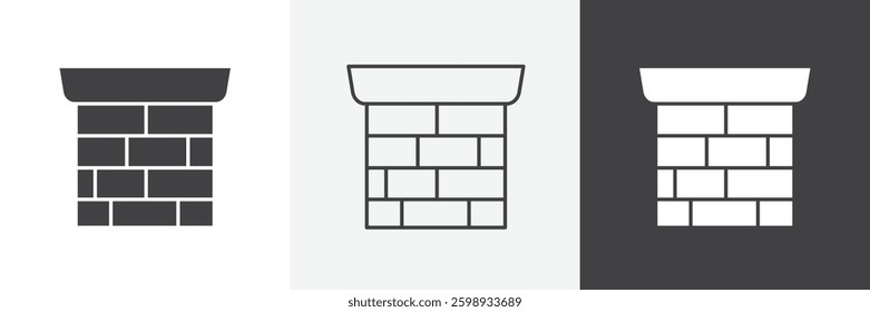 Chimney icons in Thin line black color. flat simple vector symbols illustration.