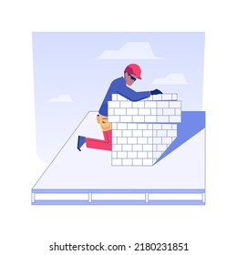 Chimney inspection isolated concept vector illustration. Repairman checking chimney of new private house, residential area checking, inspection service, provide property safety vector concept.