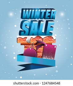 chimney with labels and christmas sale