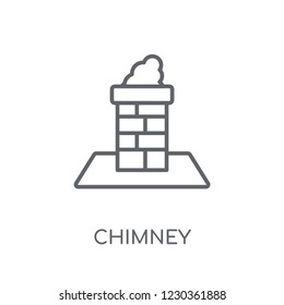 Chimney linear icon. Modern outline Chimney logo concept on white background from Industry collection. Suitable for use on web apps, mobile apps and print media.