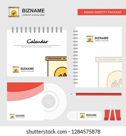 Chimney Logo, Calendar Template, CD Cover, Diary and USB Brand Stationary Package Design Vector Template