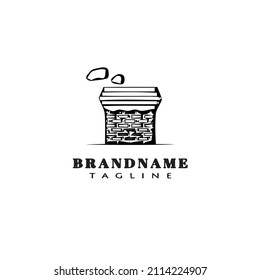 chimney logo cartoon icon design template black modern isolated vector cute