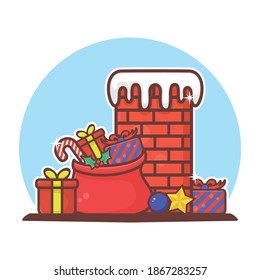 chimney logo cartoon vector design