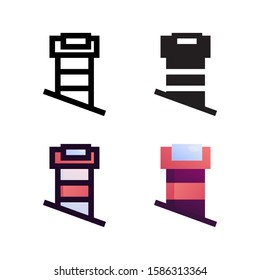 Chimney logo icon design in four style. Line, Glyph, Flat Gradient and Color Line style