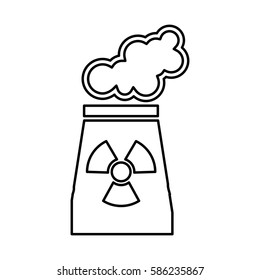 chimney nuclear plant isolated icon