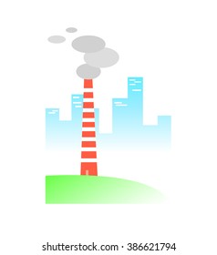 Chimney on a background of the city
