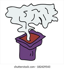 chimney pipe smoke coming from the house vector caricature cartoon isolated on white background
