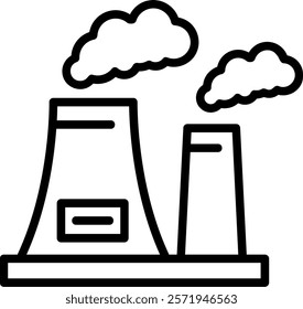 Chimney Pollution Line Vector Icon Design