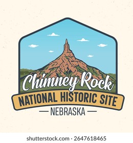 Chimney Rock Natioal historic site, Nebraska - Adventure t-shirt design for tourism	