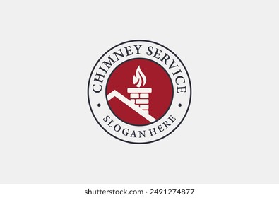 chimney service logo mark premium vector