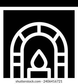 Icono de línea de vector único de chimenea