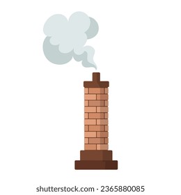 chimney with smoke flat vector illustration cartoon logo icon clipart isolated on white background