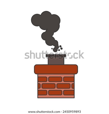 Chimney smoke icon for chimney sweep concept in vector