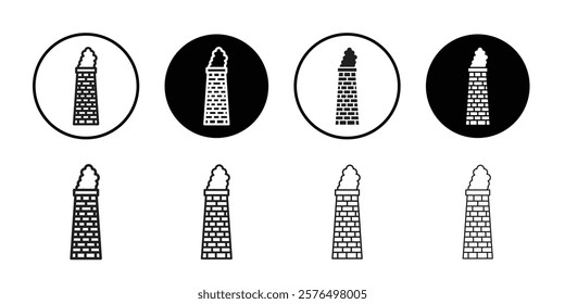 Chimney smoke icon Thin line art collection