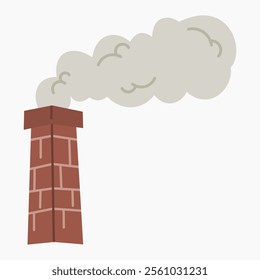 Chimney with smoke vector illustration isolated on white background	