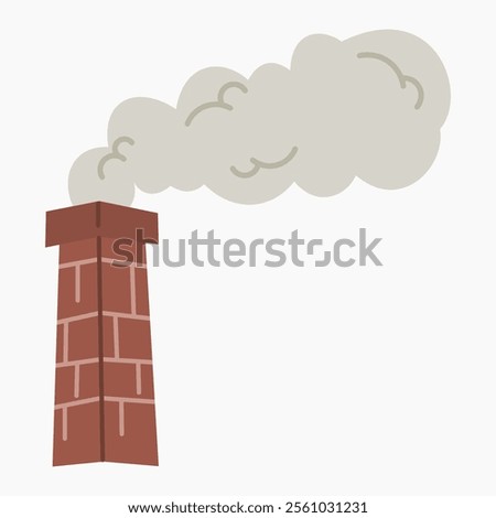 Chimney with smoke vector illustration isolated on white background	