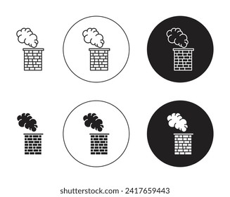Ilustración vectorial Chimney Smoke. El inicio de sesión de Smoke Emission es adecuado para aplicaciones y estilo de diseño de interfaz de usuario de sitios web.