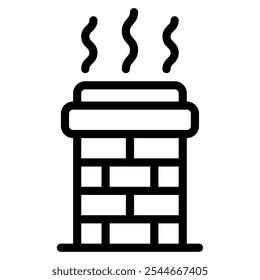 Chimney Smoke winter vector icon illustration