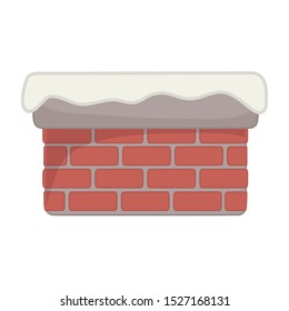 chimney with snow in border on white background vector illustration