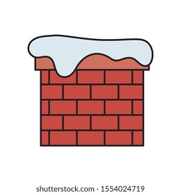 chimney with snow isolated icon vector illustration design