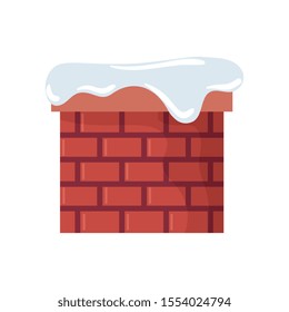 chimney with snow isolated icon vector illustration design